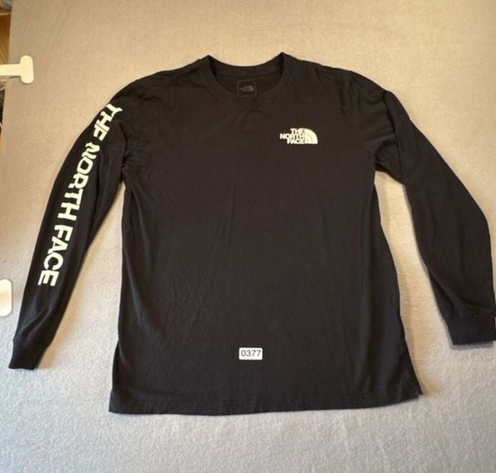 The North Face Brand Proud Men's Black Long Sleeve Graphic T-Shirt Size Large